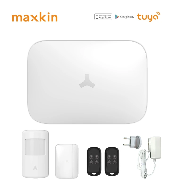 TUYA smart life Maxkin security system DIY self-monitoring remote control burglar smart home wifi gsm 4G alarm system