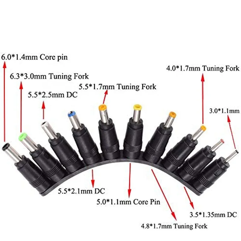 34PCS Universal 5.5mmx2.1mm DC AC Power Adapter Tips Connector Kits for Lenovo Thinkpad Laptop Power Supply Plug Jack Sets