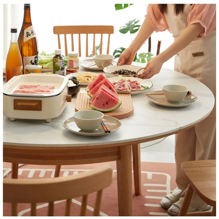 Customized Wholesale Modern Round Wood Dining Table set for Kitchen or living room