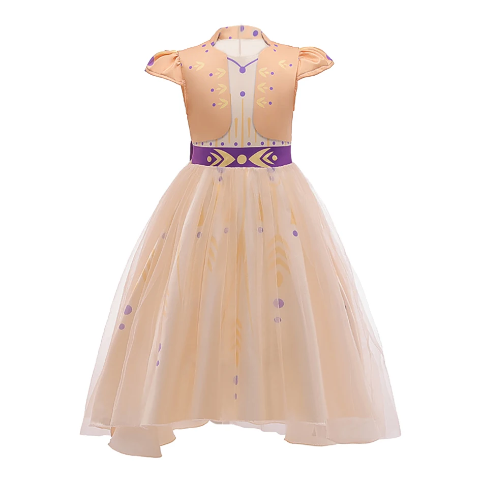2021 New Elsa 2 Dress Girls Anna Costumes Snow Queen Elsa Anna Princess Party Dress Fantasia Kids Girls Clothing Set