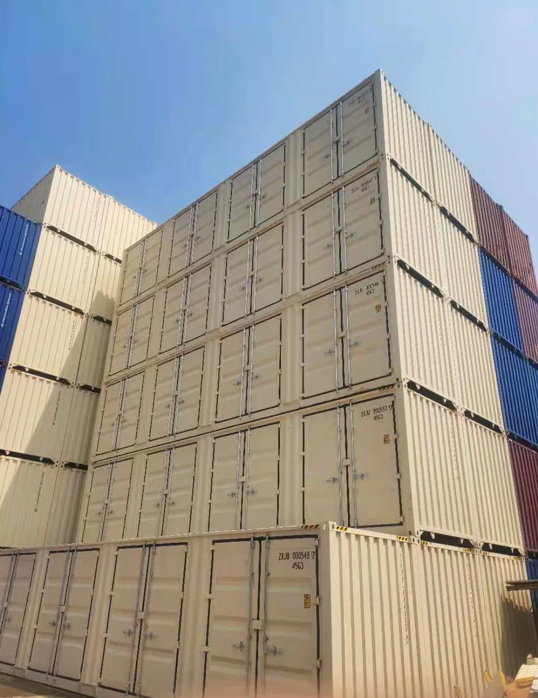 40HCOS Max Gross 24000kgs open side with 4 doors high cube Standard oversea cargo shipping and transit dry container