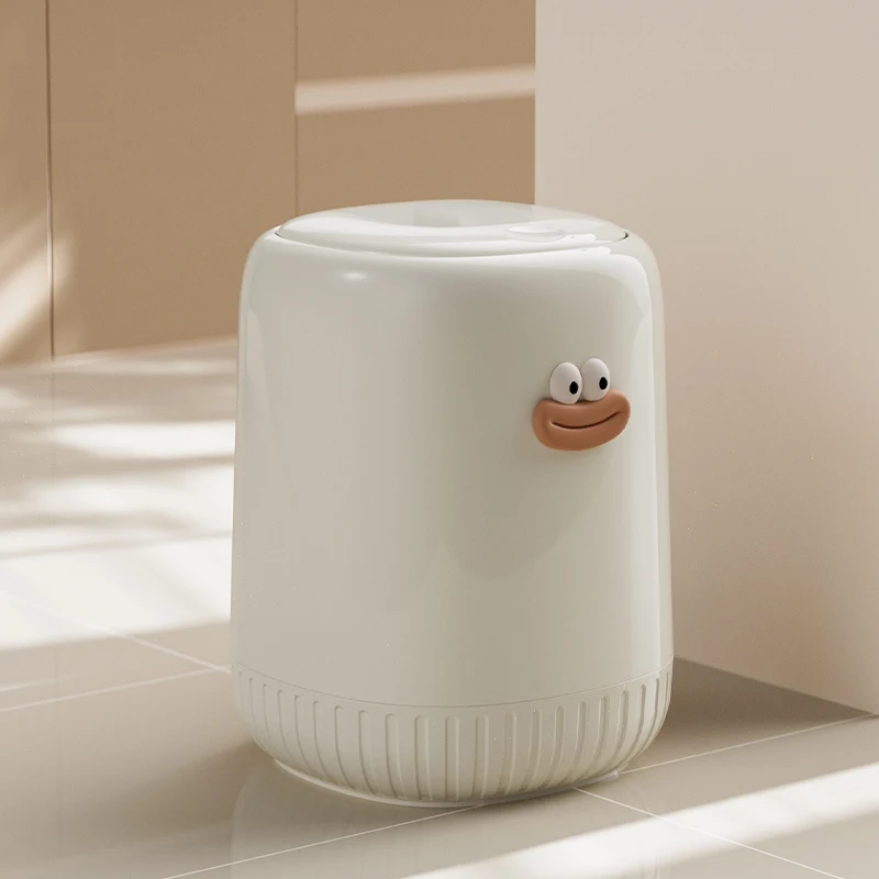 Wannuo Lively And Cute Style Waste Bins Waterproof Bathroom Trash Can 12L Capacity Pop-up Lid Waste Bins