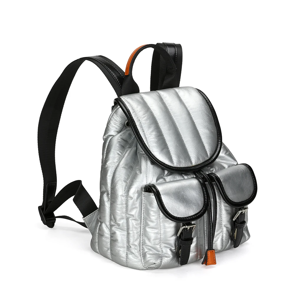 Factory Wholesale High Quality Mini School Girls Bag Leisure Travel Silver Women Fashion Backpack