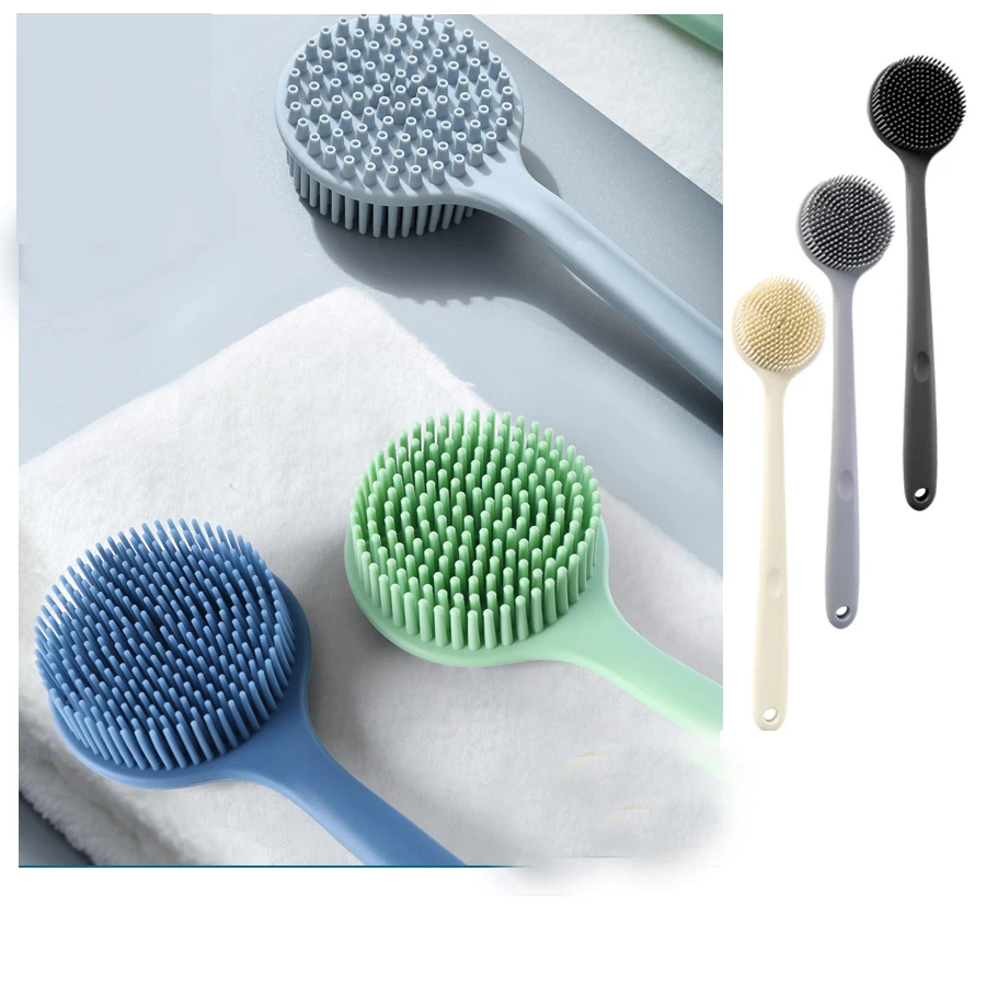 Long Handle Back Scrubber for Shower Silicone Body Brush Shower Scrubber for Body