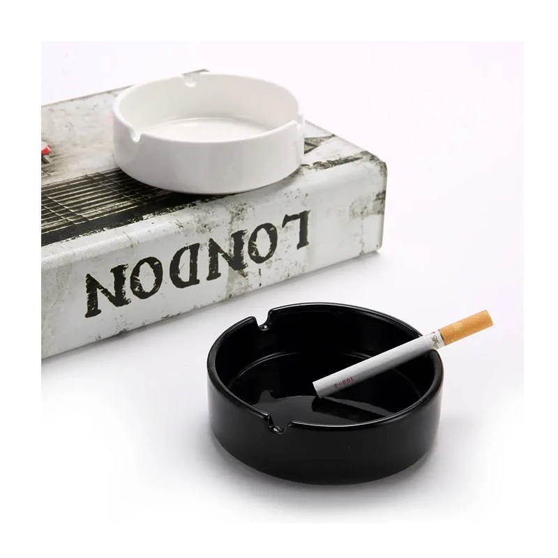 Пепельница для сигарет глянцевая черная керамическая пепельница для улицы в помещении настольная пепельница для курения пепельница для дома с индивидуальным логотипом умная пепельница