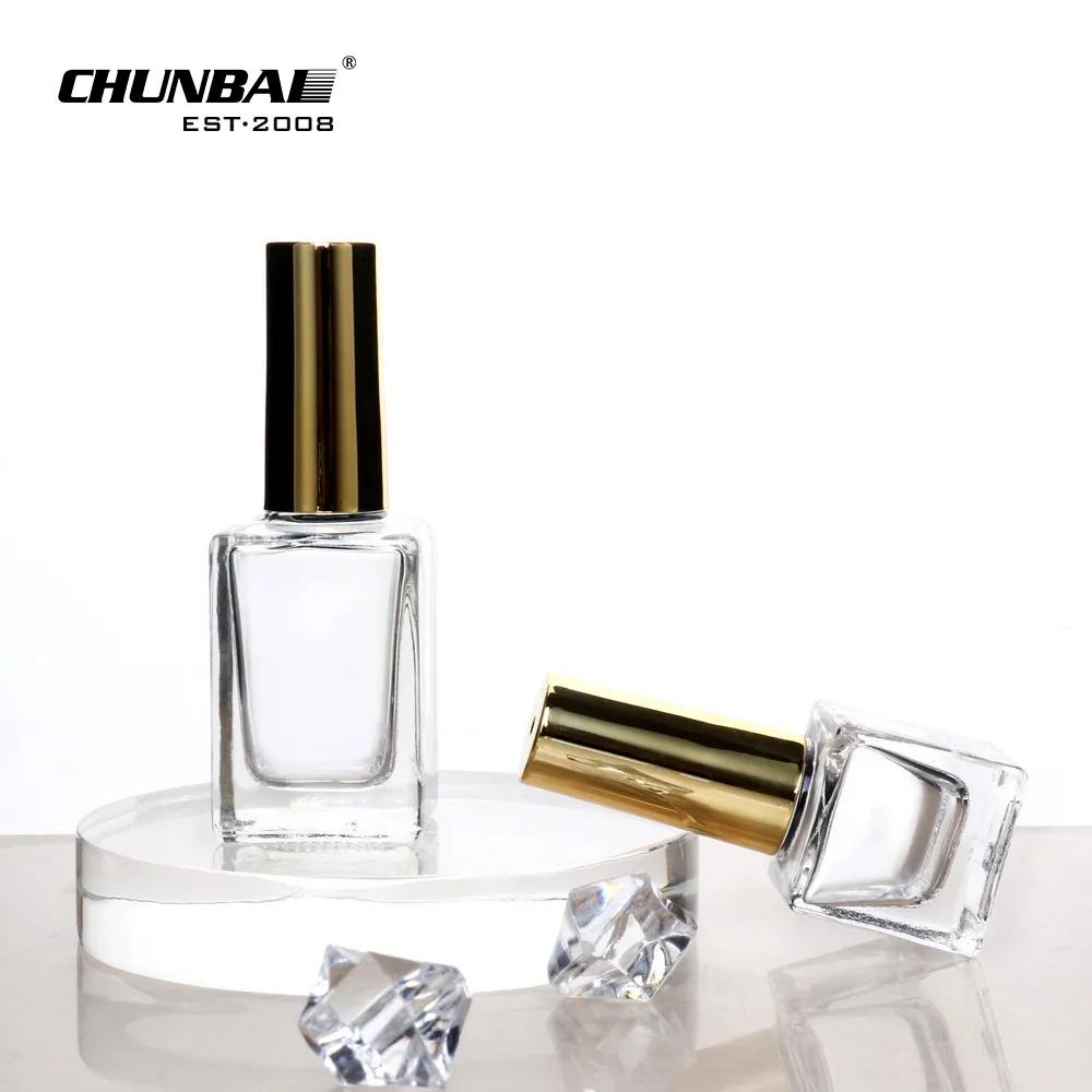 Cheap Price Eco Friendly Silkscreen Thin Square White Empty 5 Ml Mini Gel Nail Bottles Brush Nail Polish 15ml