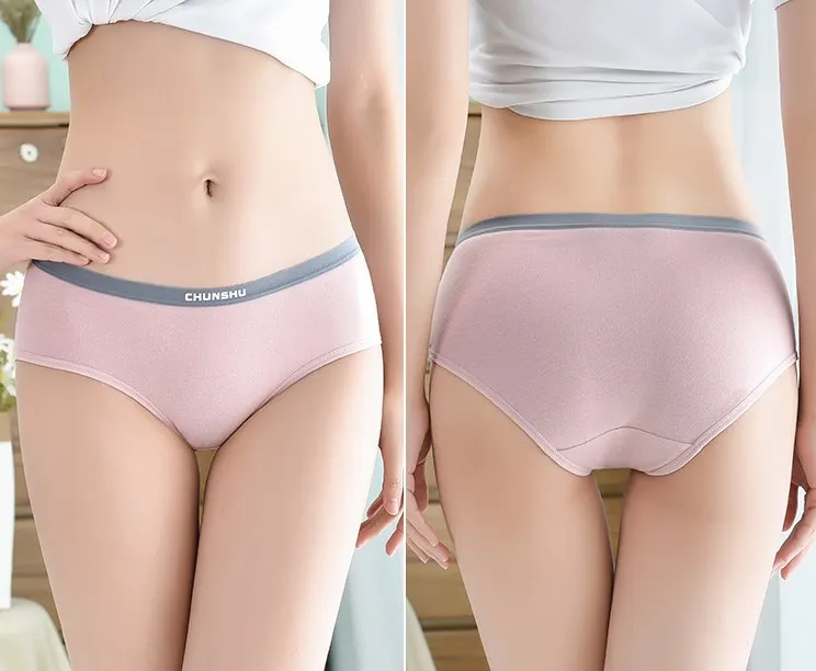 Factory Supply Teenage Cotton Mid-rise Panty for Young Girl Comfort Anti-Bacterial Physiological Underpants Girls Panties