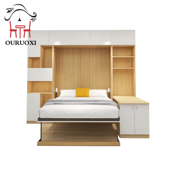 Modern nordic design murphy beds wall bed space saving furniture folding wall bed