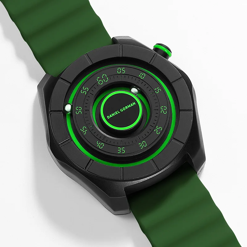 Fashion Design DANIEL GORMAN Trend Sports Watch For Men Waterproof Dual Track Night Light Magnetic Force Wristwatch Clock Reloj