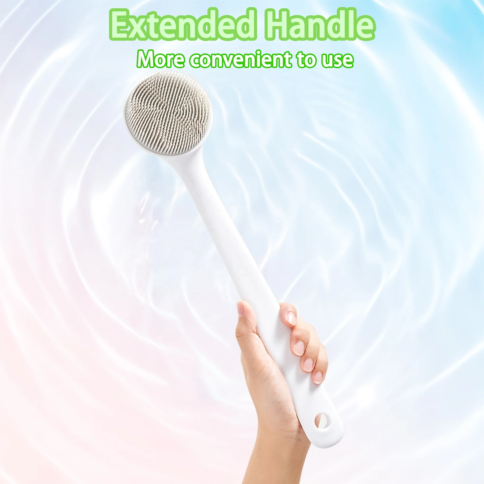 Natural Body Back Cleaning Shower Brush Exfoliating Silicone Massage Bath Body Brush