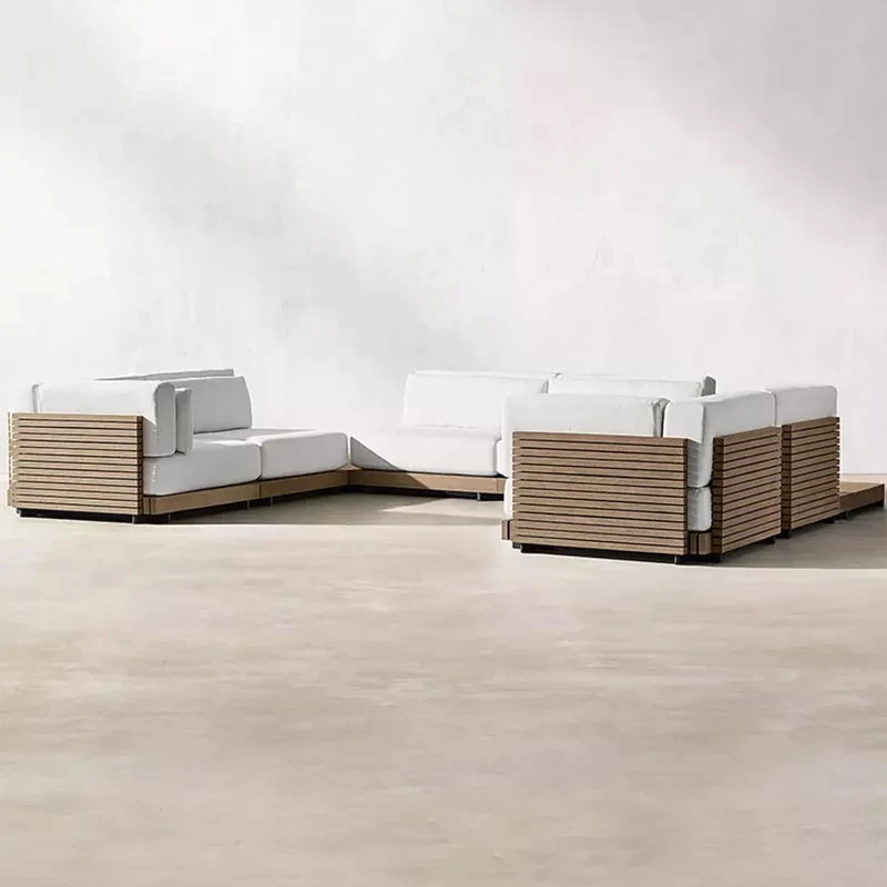 hot sale dubai modern patio furniture outdoor small steel wicker sleeper corner sofa set for garden ready to ship