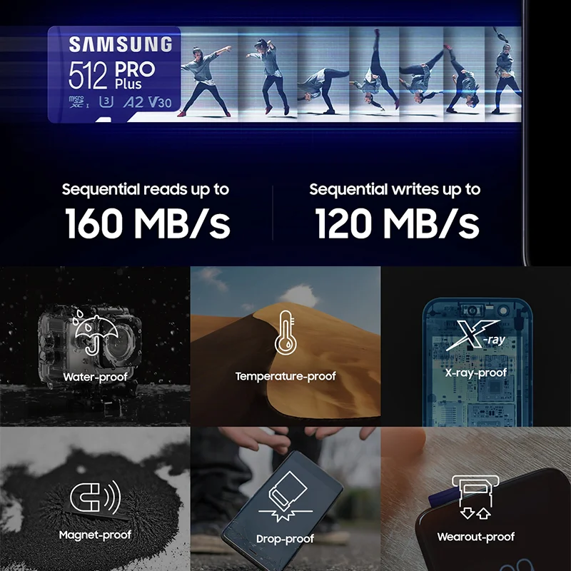 New memory card 512 gb samsung Pro Plus-MD sd cards TF Flash 160MB/s C10 U3 V30 128GB 256GB for Game Console