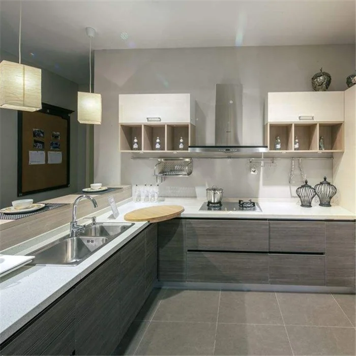 DAIYA modern New wood veneer kitchen cabinet
