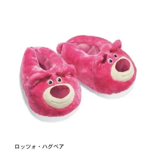 Cute Strawberry Bear Home Indoor Floor Cotton Shoes Girl Heart Soft Bottom Comfortable Cotton Shoes Cartoon Cotton Slippers