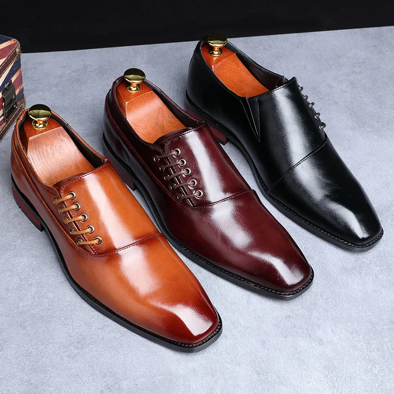 
Size 37-48 Fashion Business Dress Men Shoes Leather Men Suits Slip On Dress Shoes Men Oxfords 