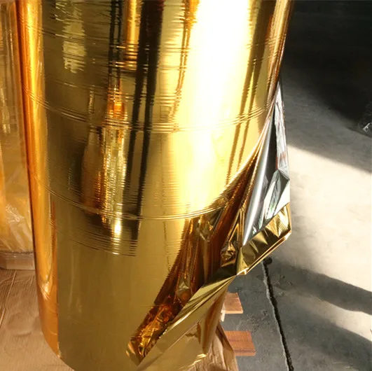 25 micron Hot saling 6inch bopp pet metalized thermal gold film