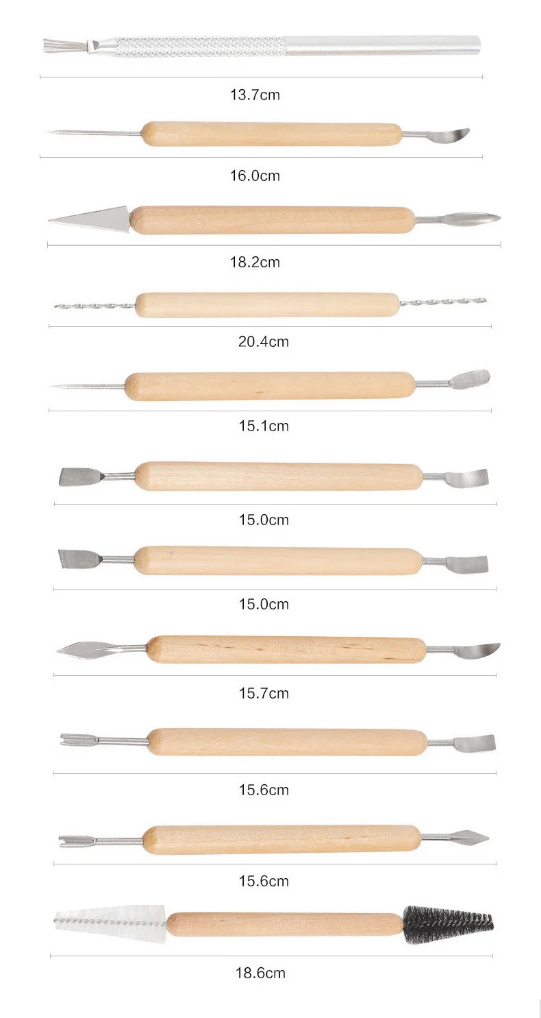 Wholesale 40pcs Clay Sculpting Tool Kit Wooden Handle Pottery Carving Model Building Tool Kits