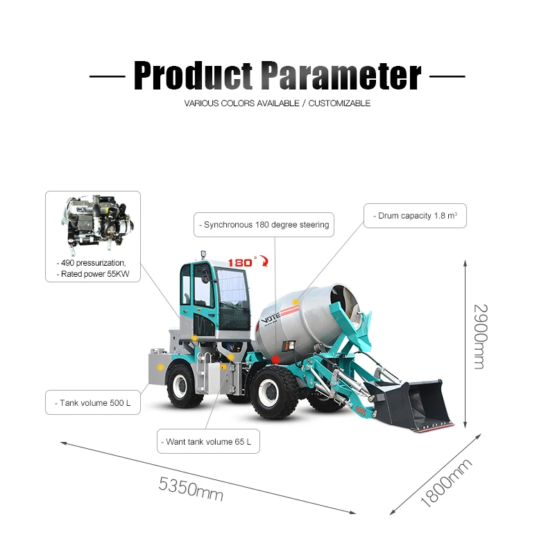 HG 1.5 To 10.4 Cbm self-loading buy concrete mixer prices truck for sale with pump machine Mobile Self concrete mixer truck