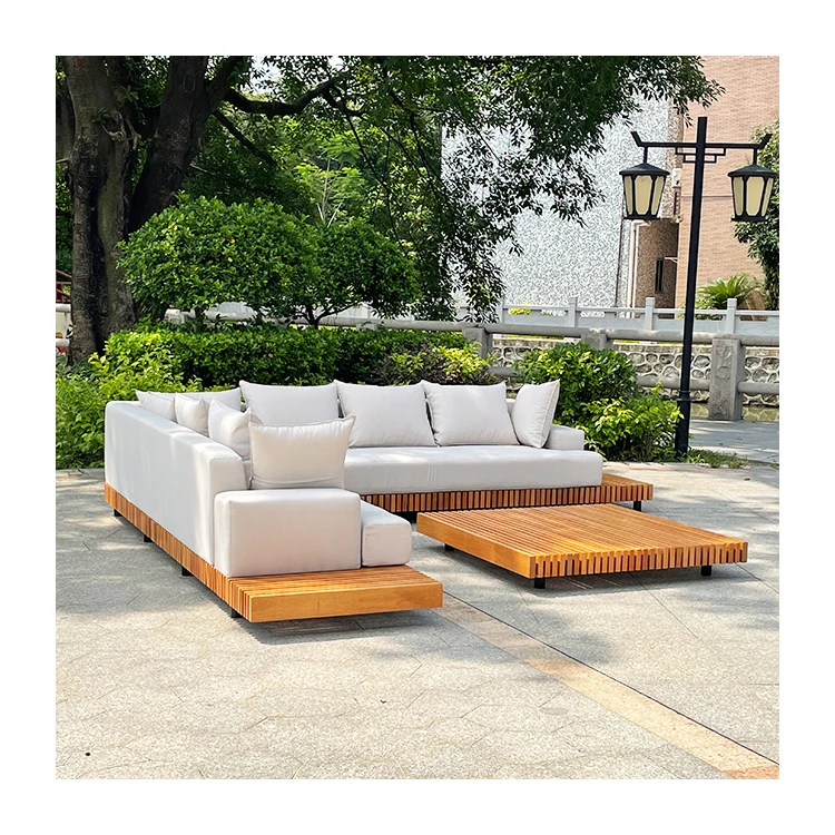 New design outdoor sofa set garden furniture teak wood patio sets garden sets teak
