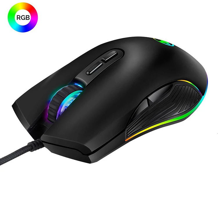 Эргономичная usb Проводная RGB игровая мышь геймер с 4 режимами подсветки
