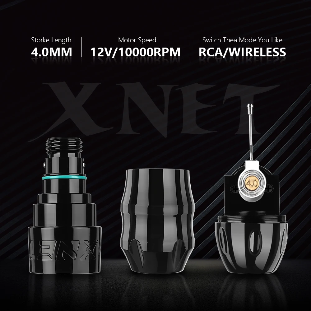 XNET Sita Brushless Motor Professional Tattoo Gun Short Rotary Tattoo Machine Pen with RCA Cord for Tattoo Artists