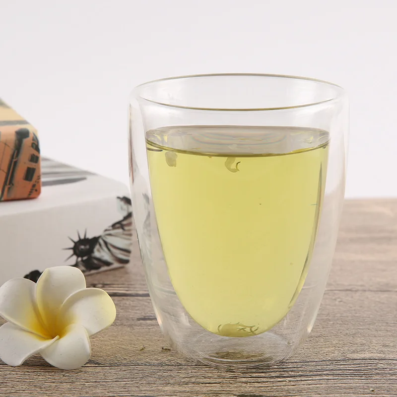 Multi-specification Insulated Double-layer Borosilicate Glass Tea Mugs White Custom Coffee Cups