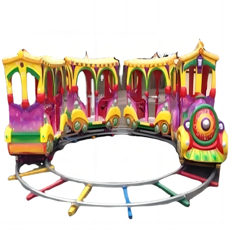 Lovely kids electric train amusement park electric train rides electric track train for sale Customized 4 Carriages 14 Seats
