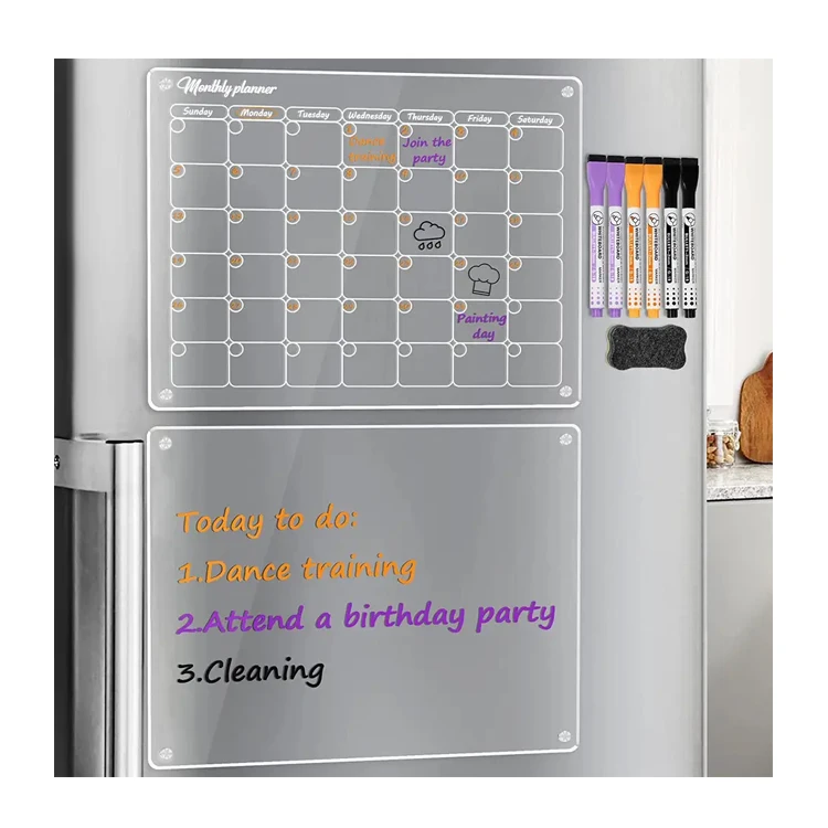 Hot Sale Dry Erase Whiteboard Erasable Magnetic Acrylic Whiteboard Calendar For Fridge
