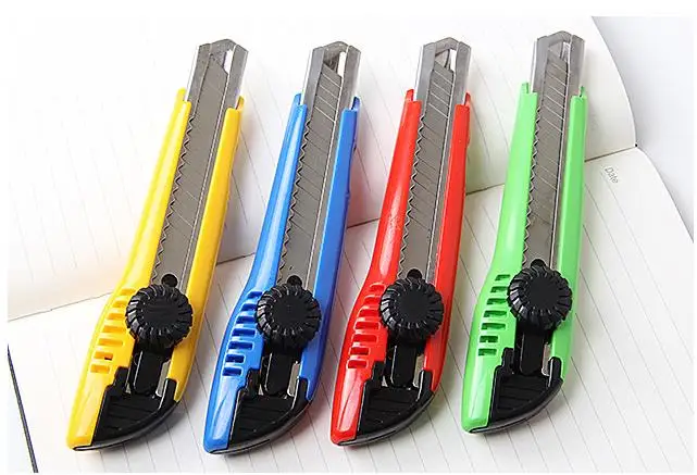 
Art box package open craft tool paper student office stationery snap-off blade cutter knife in blister card packing craft knife 