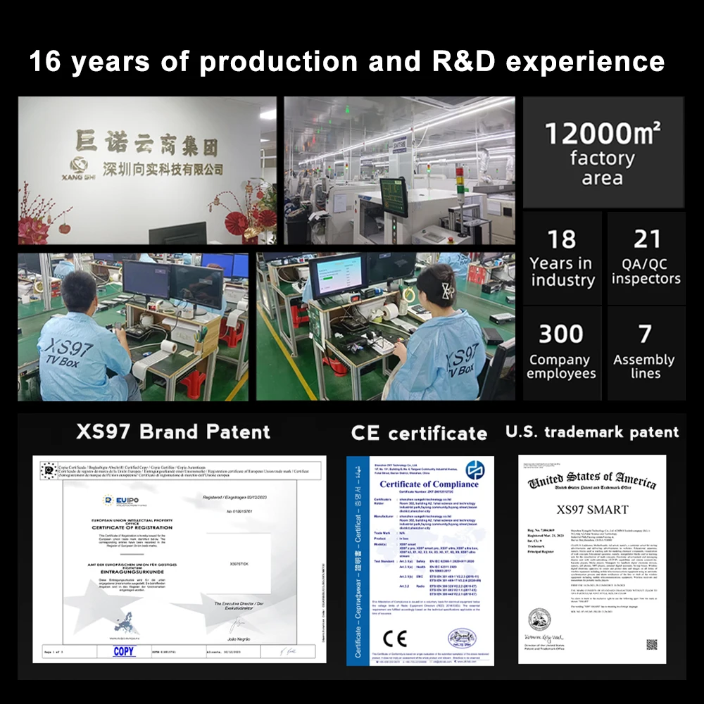 Custom Logo Xs97 ATV Pro High Resolution H.265 Stb Compatible Google Play With High Quality