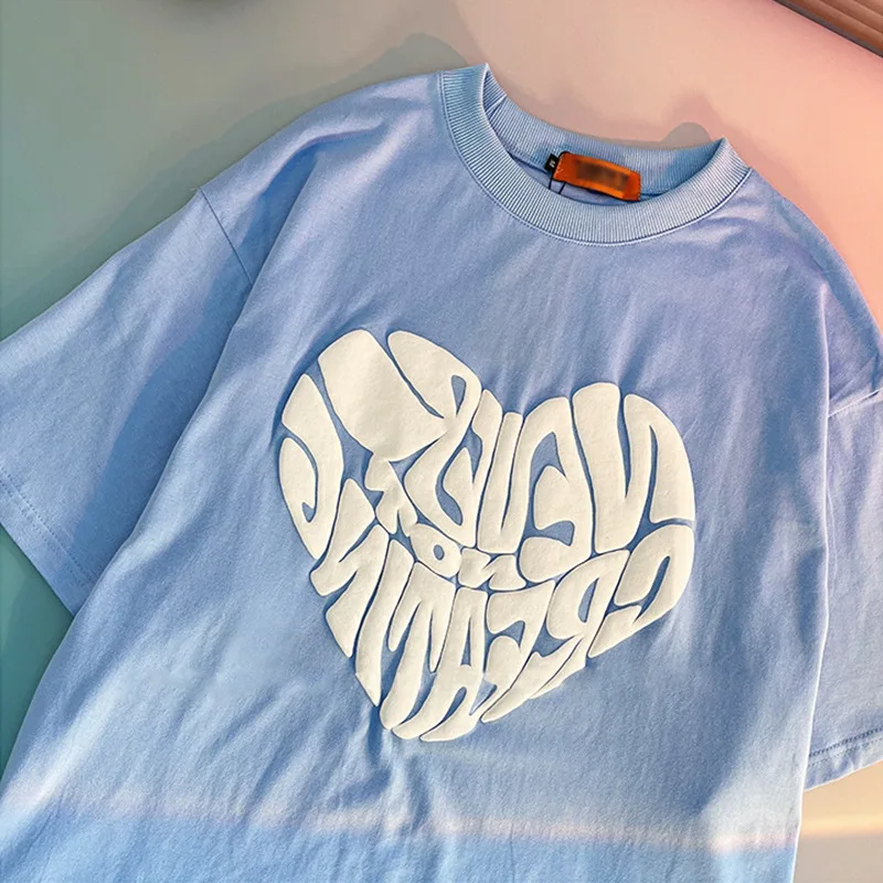 3D Puff Printing good quality of different weights of cotton  t-shirt high quality t-shirt  custom special personal t-shirt