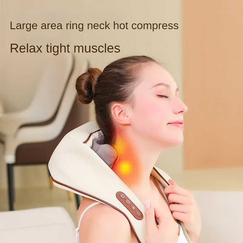 Portable Shiatsu Neck Massager Pillow Car Office Shiatsu Heat Relax Body Simulated Human Pinch Shawl Massager For Shoulder Back