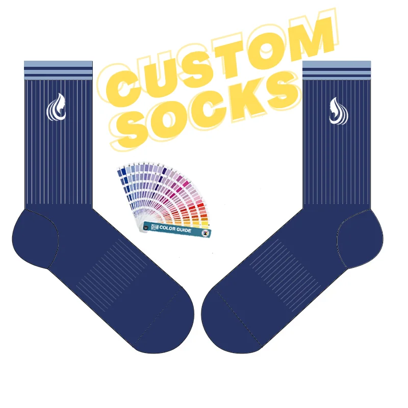 Whole sports mens socks custom logo designer crew Embroidery Jacquard cotton high quality spring summer grip calcetines