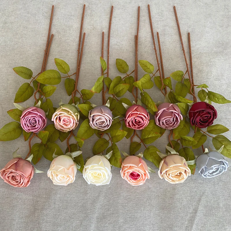 Single Imperial Rose Flower Artificial Flowers Decorative Decoration Mariage