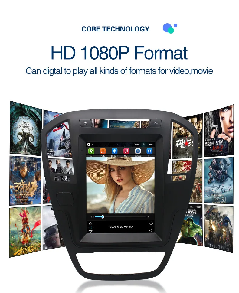 9.7' Vertical style Android 9.0 Car DVD radio GPS PLAYER for OPEL Vauxhall Holden Astra J 2010--2013 navigation 1G 16G