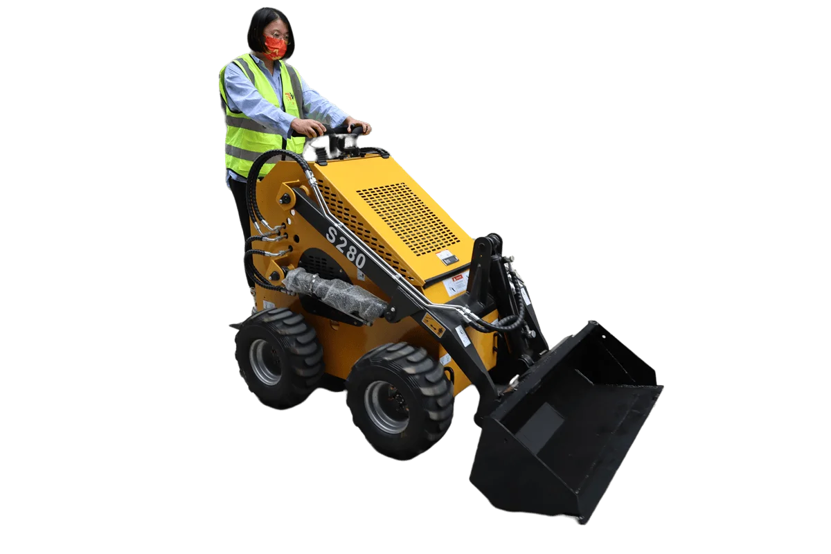 Cheapest popular EPA4/EURO 5 high performance crawler mini skid steer loader with track stump grinder