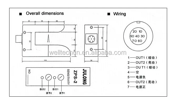 JULONG ZPS-2B photoelectric switch sensor edge correction sensor U-type correction photoelectric eye