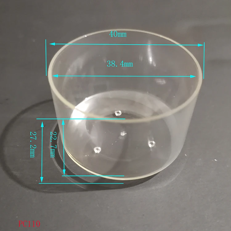 high-capacity 24ml 26*40mm cylinder shape polycarbonate tealight plastic candle cups