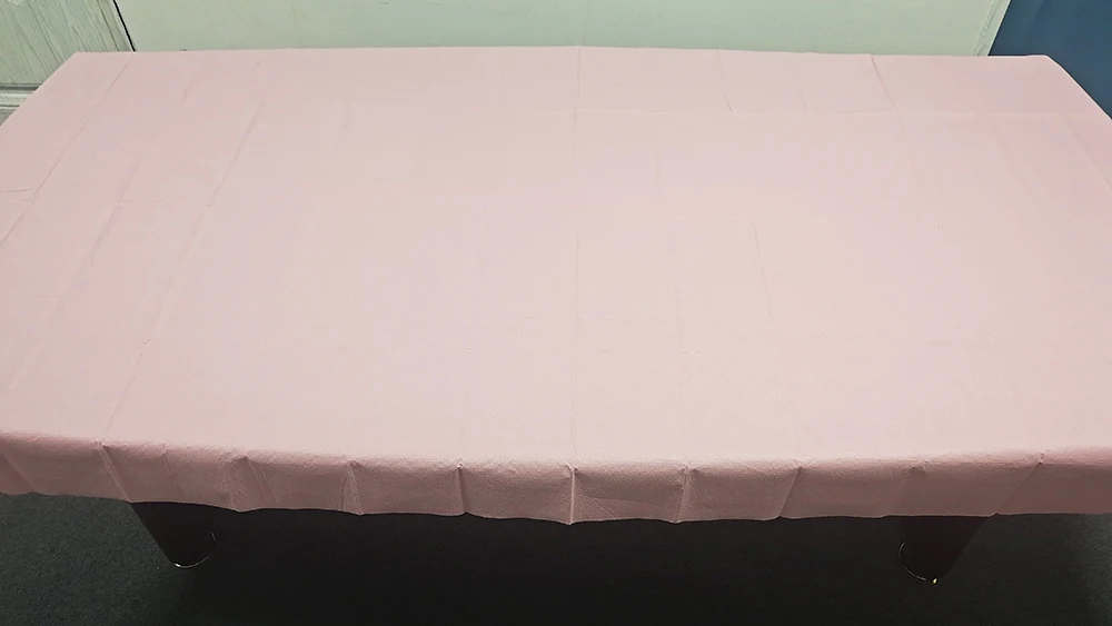 Paper Table Cloth Supplier tissue paper Materials pink Disposable Table Cover Customizable Size