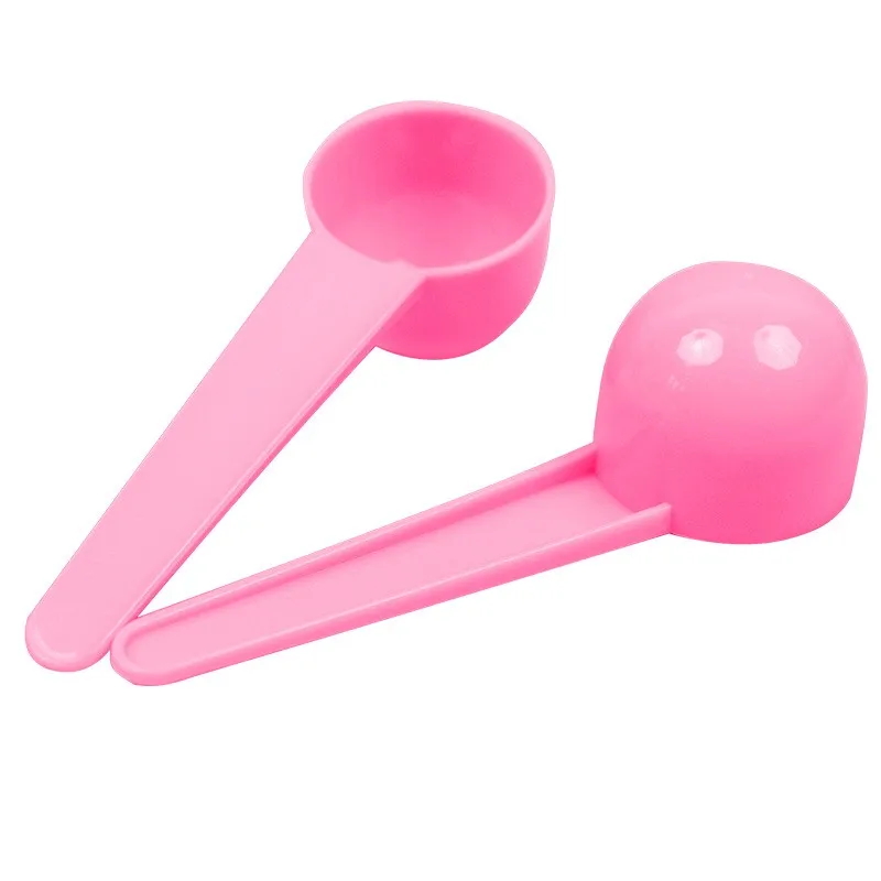 factory food grade 10g 20ml plastic clear pink Coffee measuring spoons long handle Mini milk powder Scoops