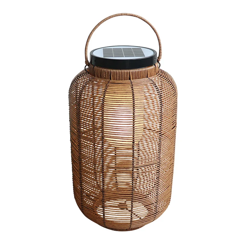 Solar Lantern Solar Rattan Lantern Outdoor with Twine Handle Garden Hanging Lights Solar Lanterns Outdoor Waterproof