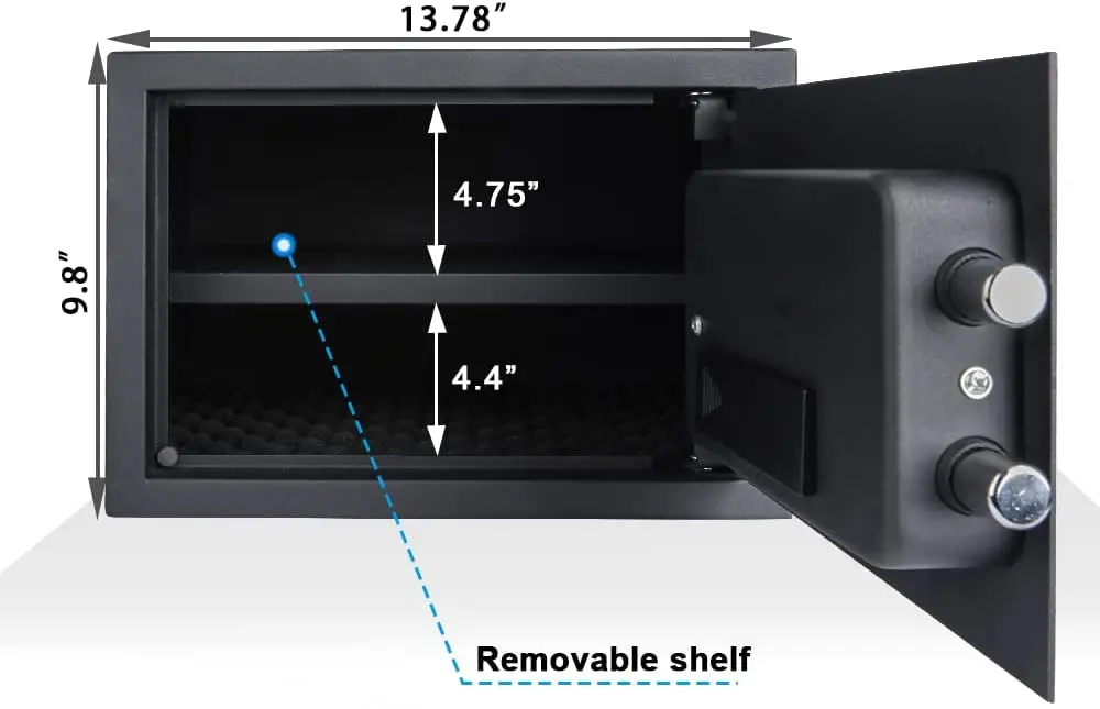 Cabinet Safe Box with Digital Keypad  Double Keys Security Money Lock Box for Home Hotel Office Business Jewelry Gun Cash