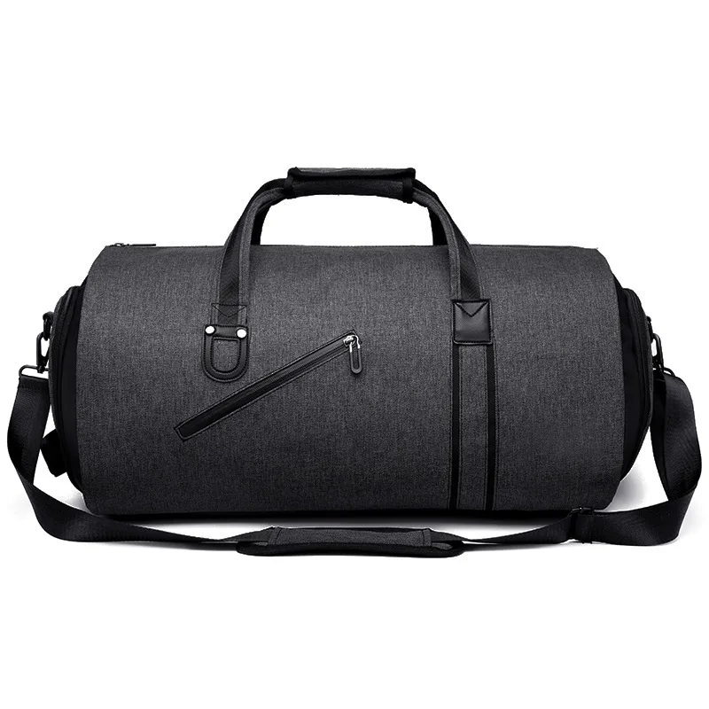 Convertible Garment Suit Bag Travel Carry On Dry and Wet Separation Duffle Bags Hanging Clothes Bags for Wholesale Black Duffel