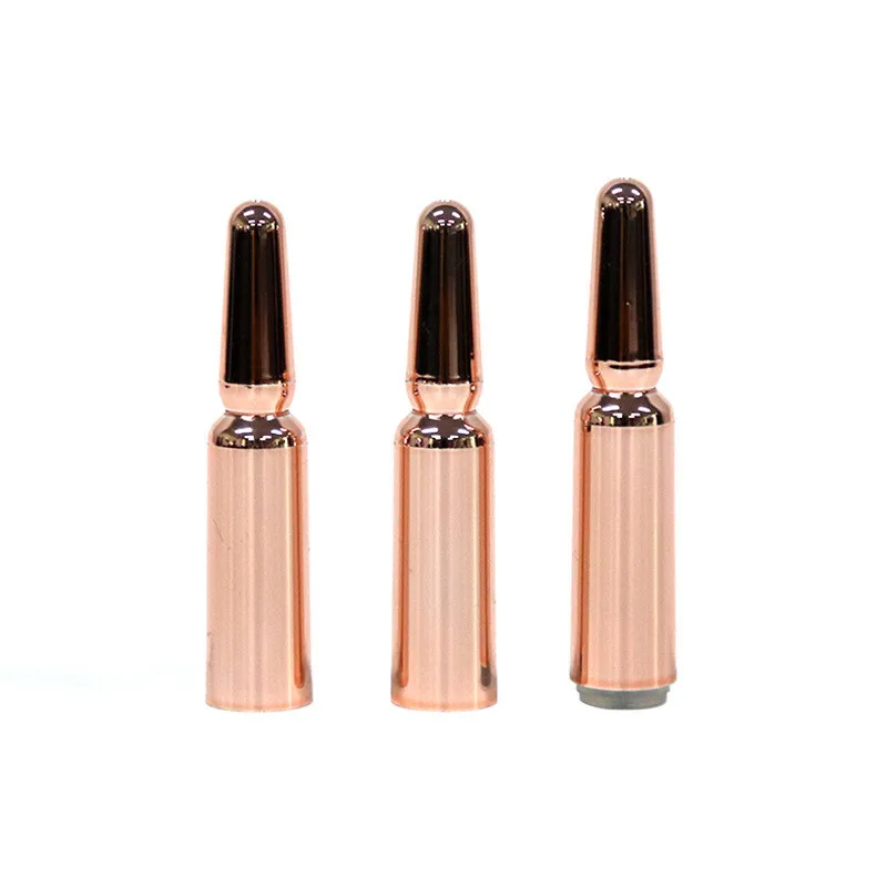 Wholesale Round Mini Plastic PETG Rose Gold Ampoule Cosmetic Bottles With PP Backseat Pharmaceutical Medical Ampoule Bottle