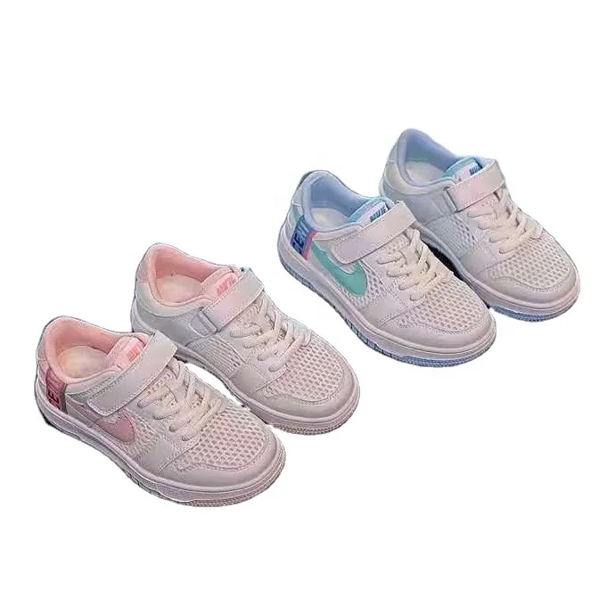 2021 new spring and summer children net shoes girls sports shoes breathable net top students small white shoes soft soles boys b
