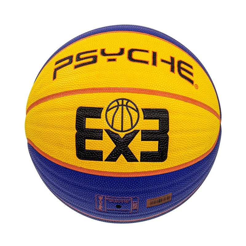 PSYCHE 3x3 Basketball Pebble Channel Wave Panel Design Official Size 7 Hygroscopic PU Basketball