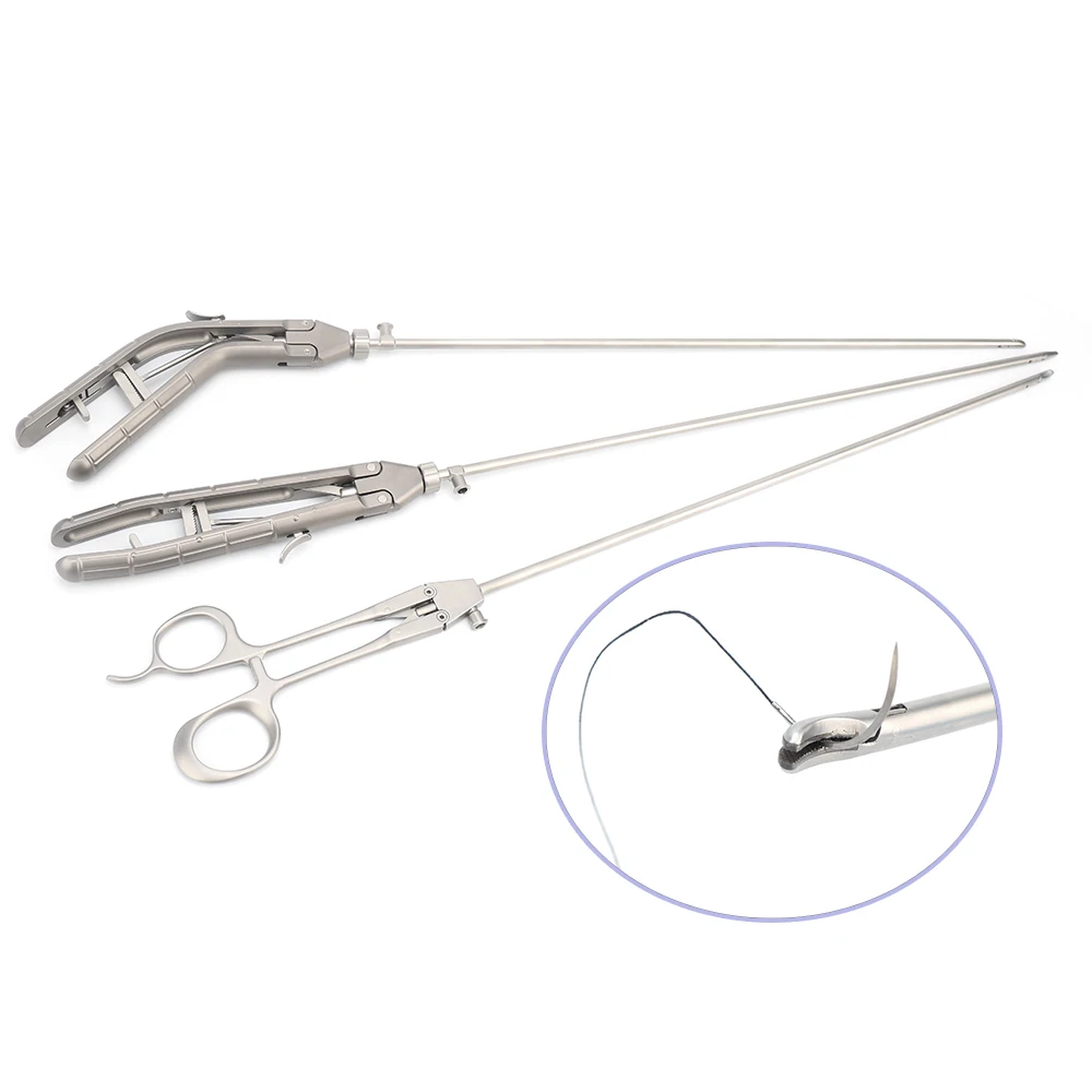 Factory price Laparoscopic Surgical Instruments Needle Holder, curved needle holder laparoscopic needle holder titanium