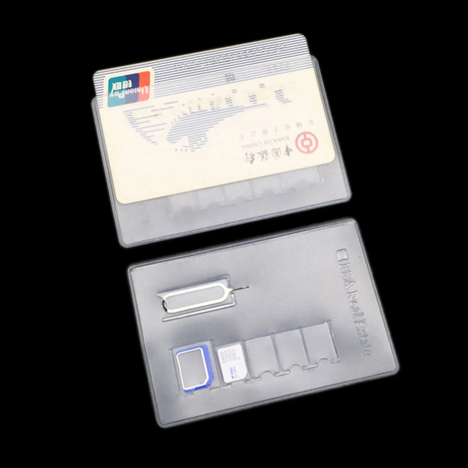 Silver Color SIM Holder Card case Ultra-thin Loss Preventing&orgeniza Credit Cards with You When Traveling