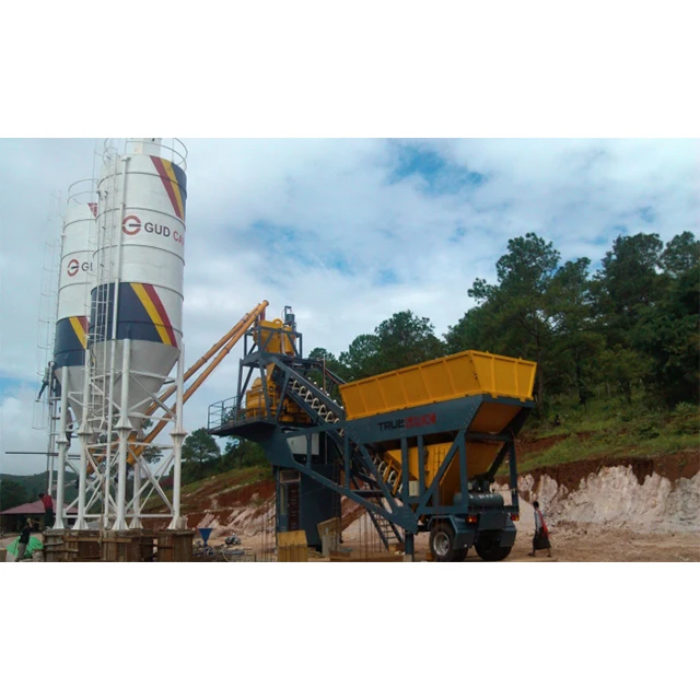 CBP60M/CBP60S small cement mixer automatic stationary mobile mini concrete batching plant prices for sale
