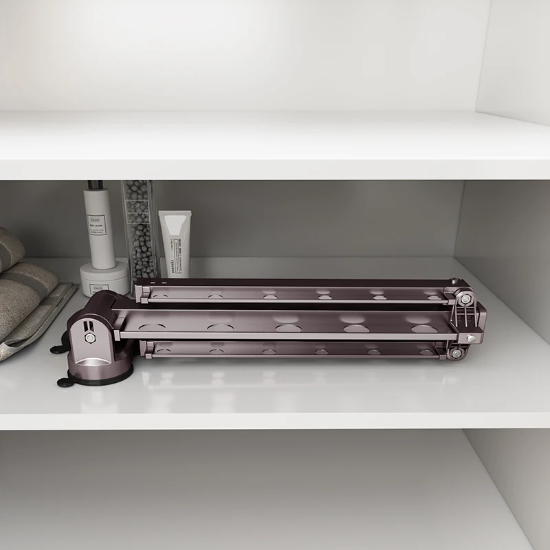 Wall Mounted Folding Clothes Racks Vacuum Suction Cup Laundry Clothes Drying Rack Aluminium Racks
